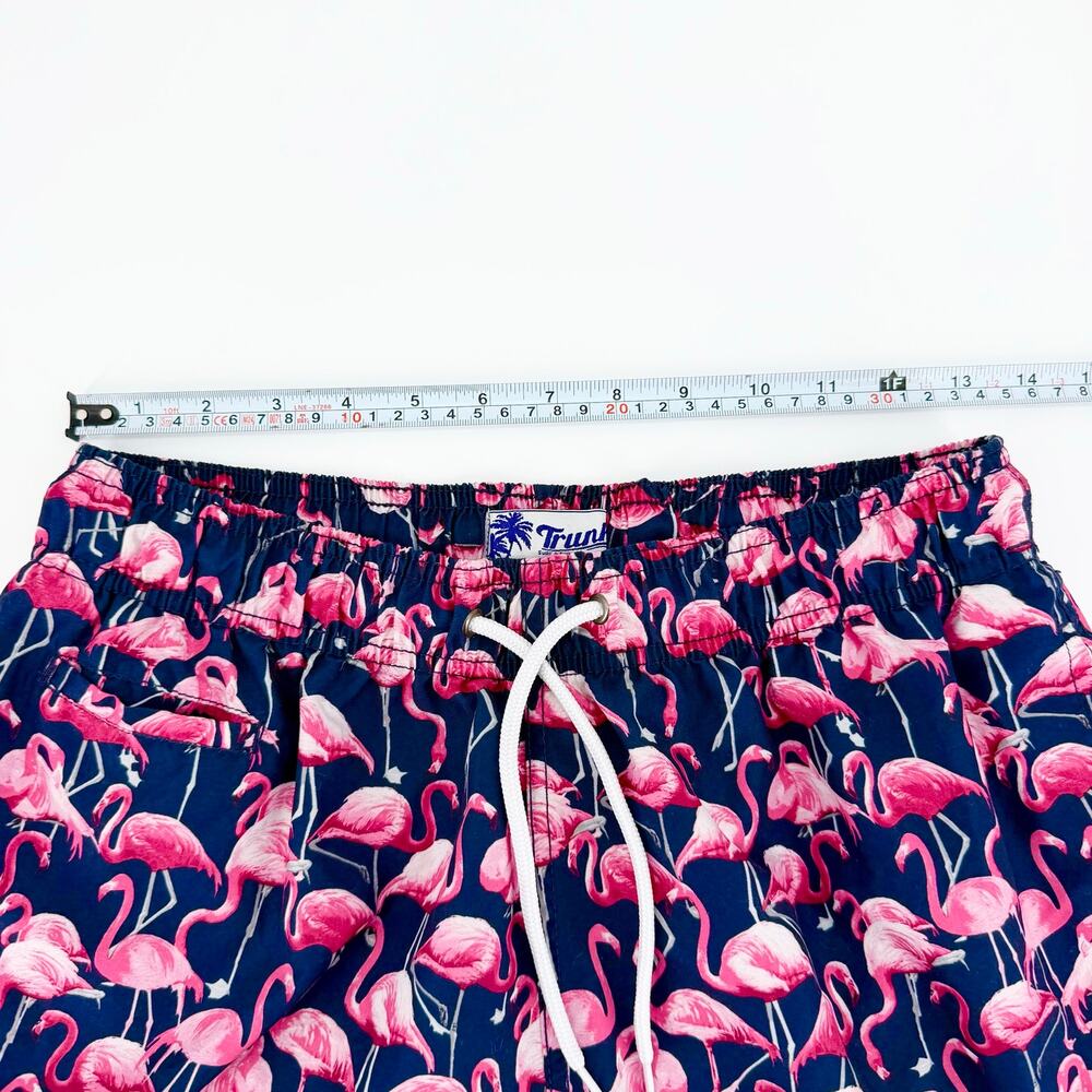 Trunks Surf & Swim Flamingo Swim Trunks Men’s Medium Navy Pink Beach Shorts - Picture 7 of 9